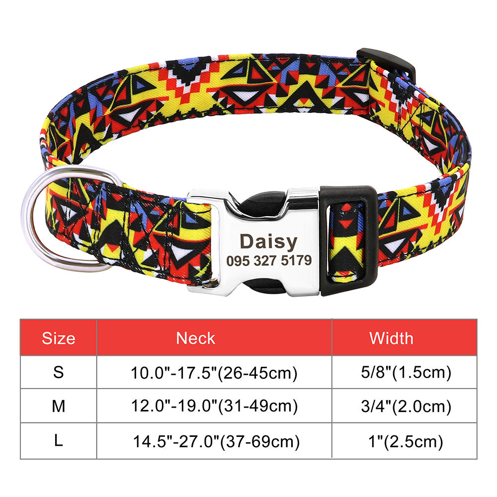 Personalized Adjustable Nylon Dog and Cat Collar