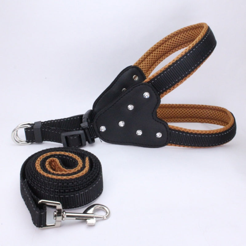 Dog Triangle Harness with Teddy Leash and Strap