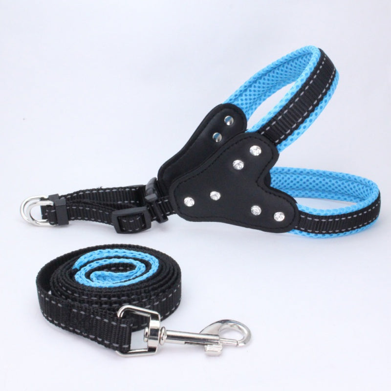 Dog Triangle Harness with Teddy Leash and Strap