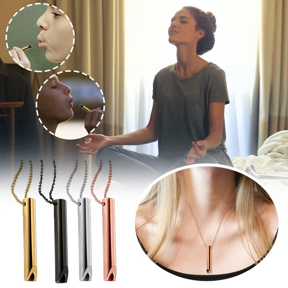 Breathing Necklace Adjustable Stainless Steel Decompression Jewelry