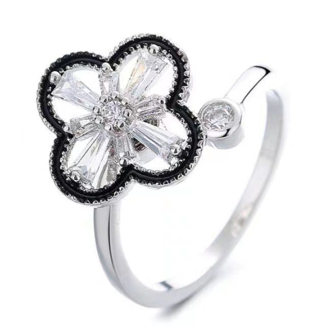 Copper Micro Inlay Sunflower Spinning Ring for Stress Relief