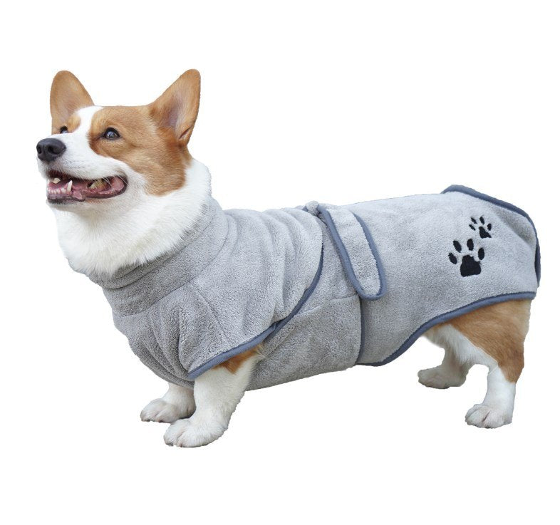 Soft Absorbent Coral Fleece Pet Bathrobe Pajamas